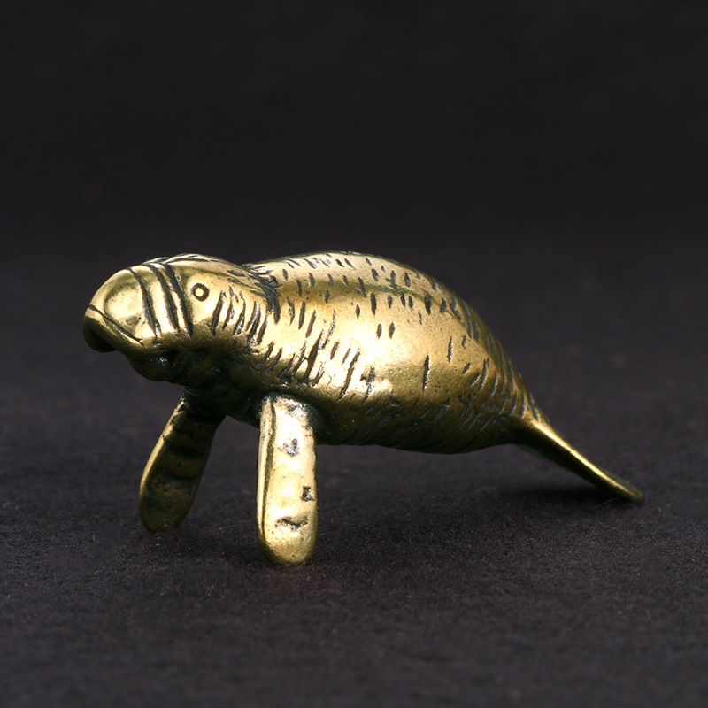 Office Furniture Loft - Messing-Florida-Manatee Dekorative Figuren Vintage Heimdekoration Meerestiere