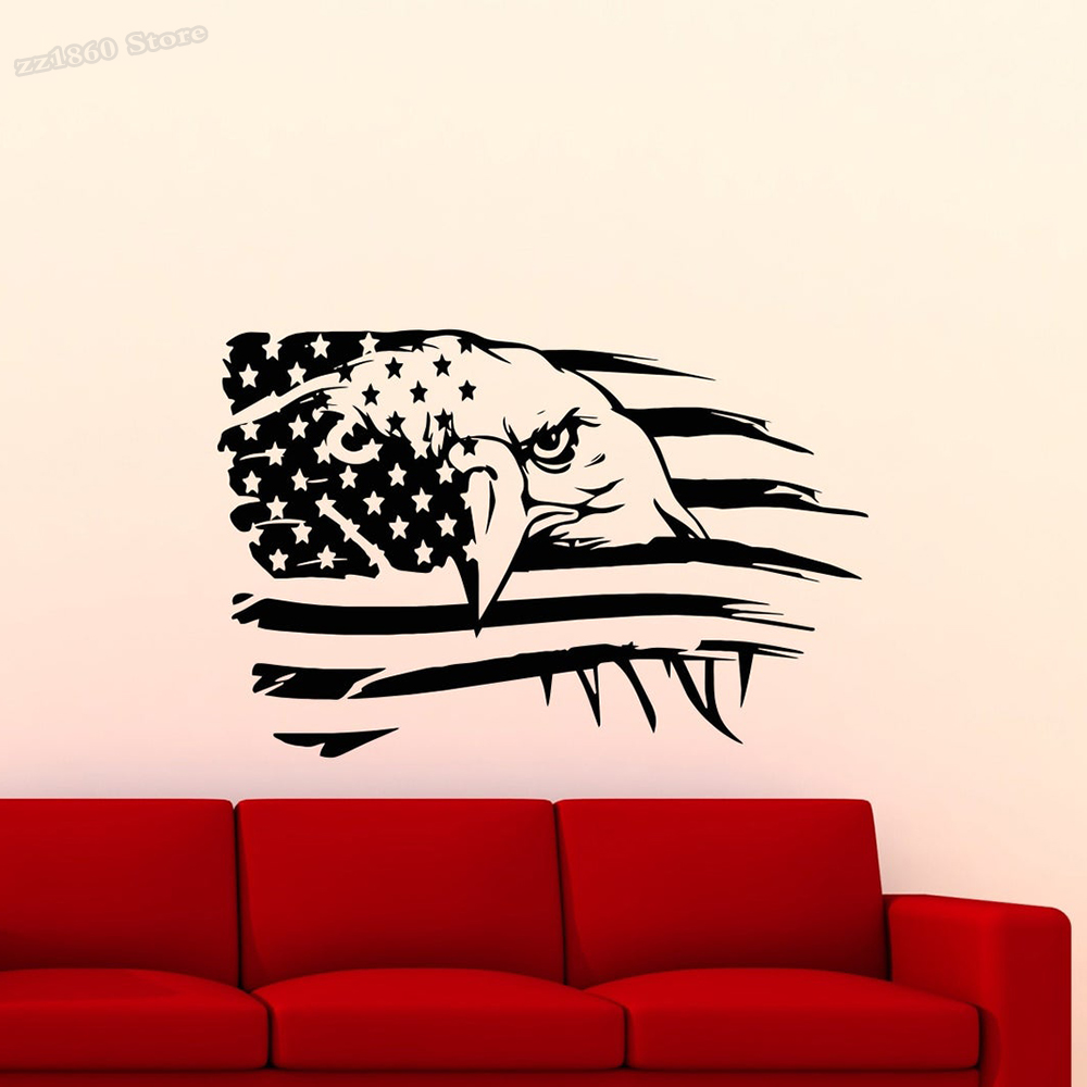 Office Furniture Usa - Amerikanischen Flagge Wand Aufkleber Adler Aufkleber
