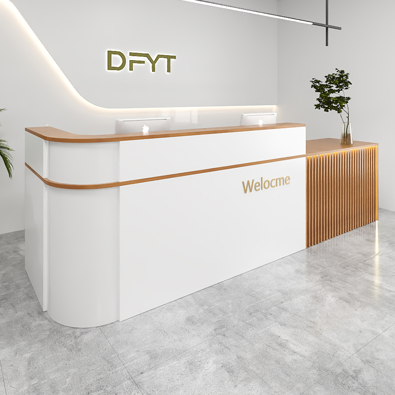 Office Furniture Usa - Industrieller Empfangstresen mit Stauraum, Luxuriöser Empfangstisch,
