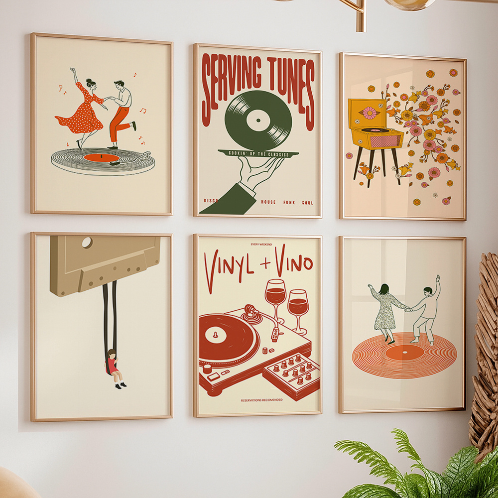 Office Furniture Loft - 1 Stück Vintage Musik Leinwand-Poster Ungerahmt