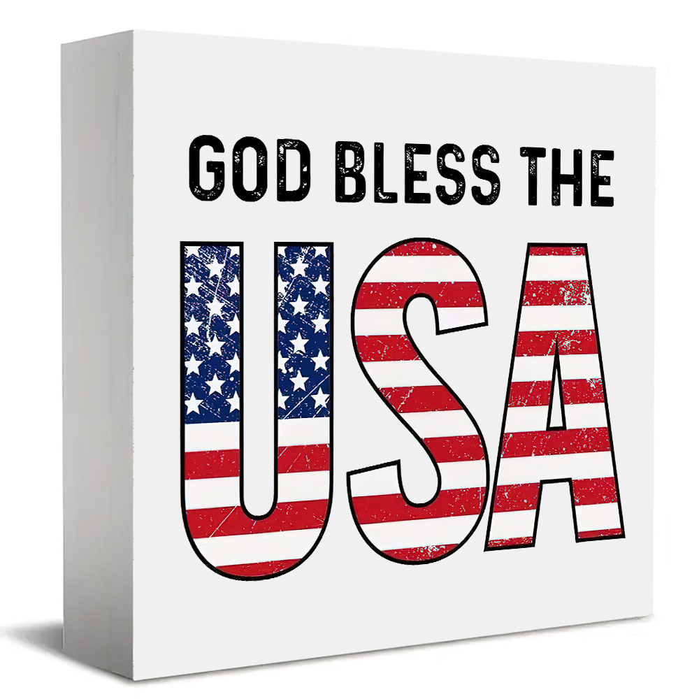 Office Furniture Usa - 1 Stück „God Bless The USA“-Patriotik-Schild