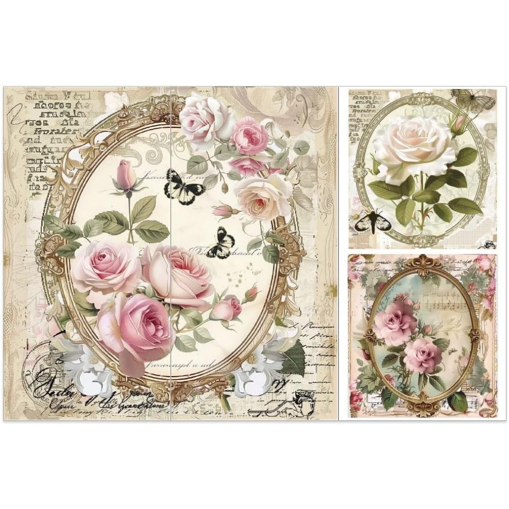 Office Furniture Loft - 3 Stück/Set Rose Rub on Transfers