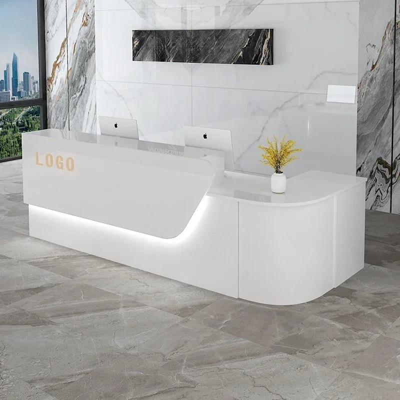 Office Furniture Usa - Luxuriöser Empfangstresen mit Stauraum, Maßgefertigte Beauty-Dekorationen,