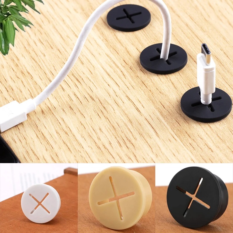 Office Furniture Loft - 5PCS Flexible Gummi Runde Kabel Loch