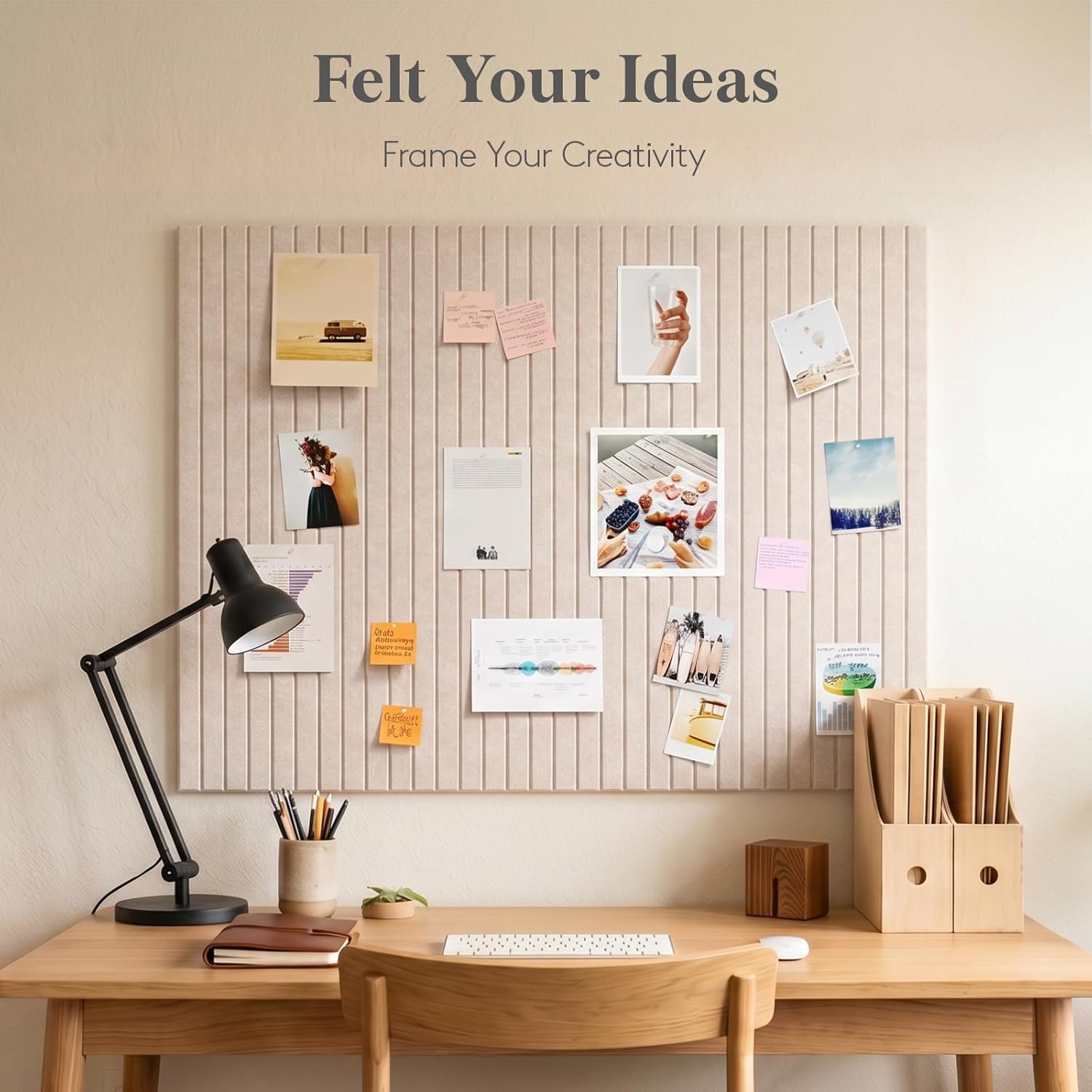 Bulletin Board Cork - QS 6 Stück Filz-Wandfliesen, Kork-Pinnwände, für