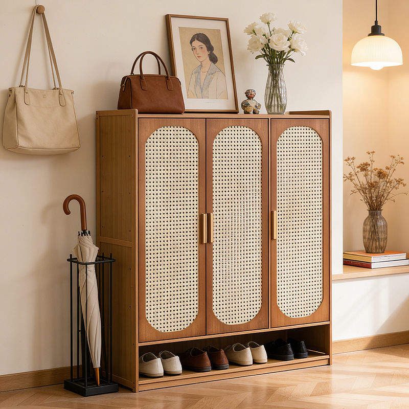 Room Divider Bamboo - Mehrschichtiger Schuhschrank im antiken Stil aus