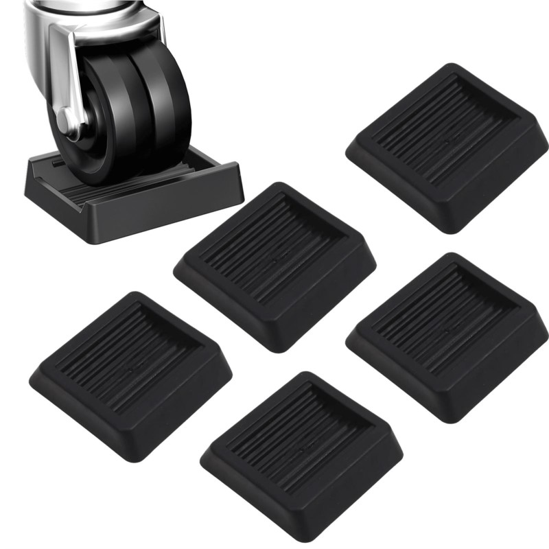 Office Furniture Loft - 4-teiliges Set Bürostuhl-Radstopper Möbelrollen-Schutzkappen Hartholzboden-Schutz Anti-Vibrations-Pads