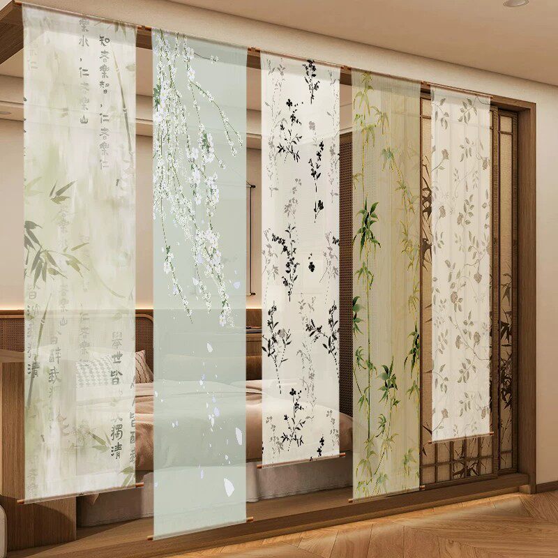 Room Divider Bamboo - Zen-Gaze-Wandbehang – Lichtfilternd, Bohrerfreie Bambus- &