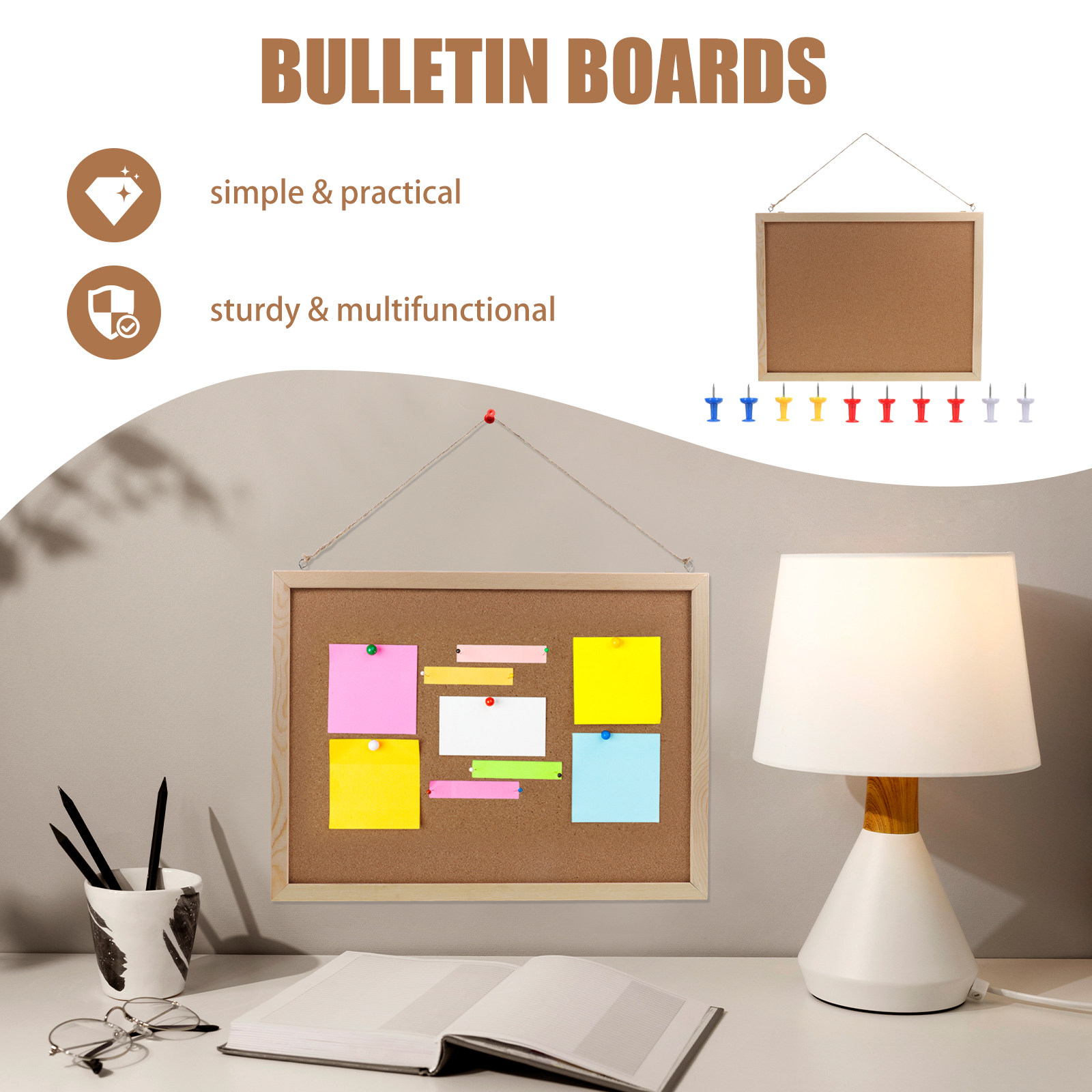 1 Set doppelseitige Kork-Pinnw – Bulletin Board Cork Bewertung und Preis
